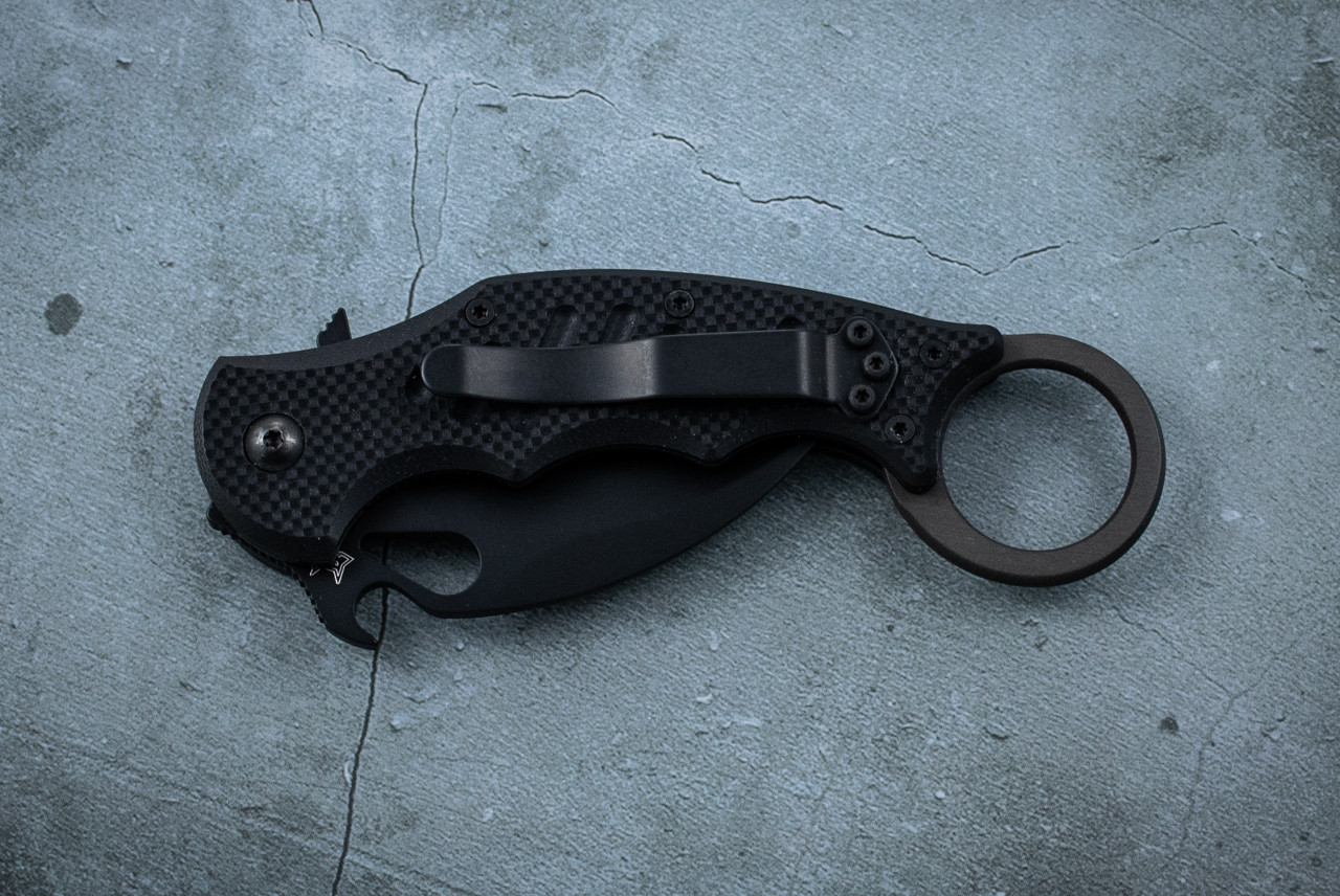 Fox Knives FX-599 Liner Lock Karambit Folding Knife Black Blade w