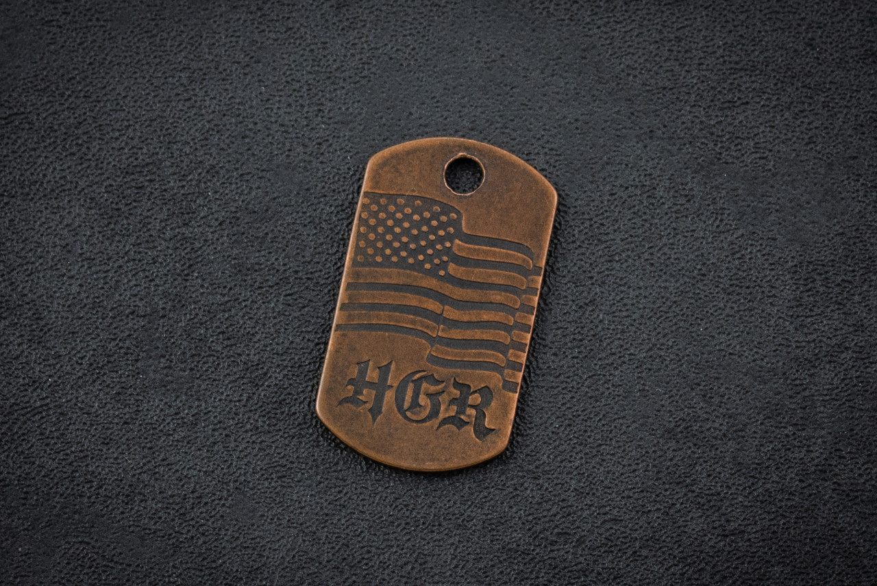 Steel Flame US w/ HGR Copper Dog Tag In Vintage Gunmetal Finish