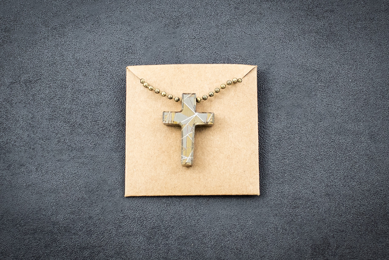 Mummert Knives Titanium Cross Pendant Bright Shatter Finish