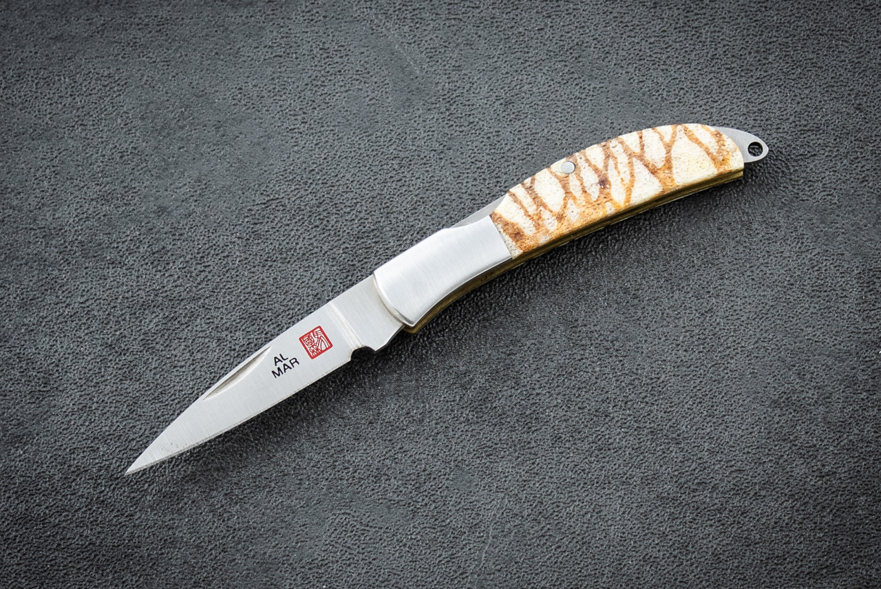 Al Mar Knives Osprey Classic Folding Gentlemen's Knife Satin Blade w/ Tiger Coral Handle - 1001TC