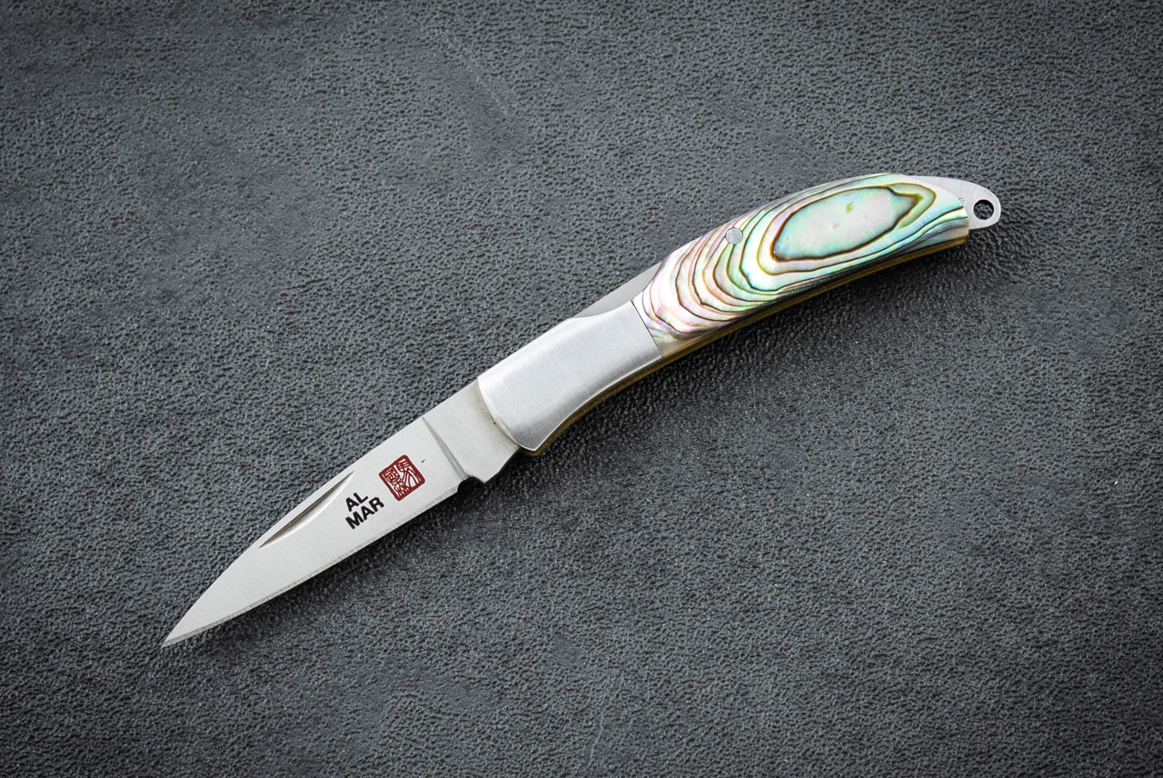 Al Mar Knives Osprey Classic Folding Gentlemen's Knife Satin Blade w/ Abalone Handle - 1001AB