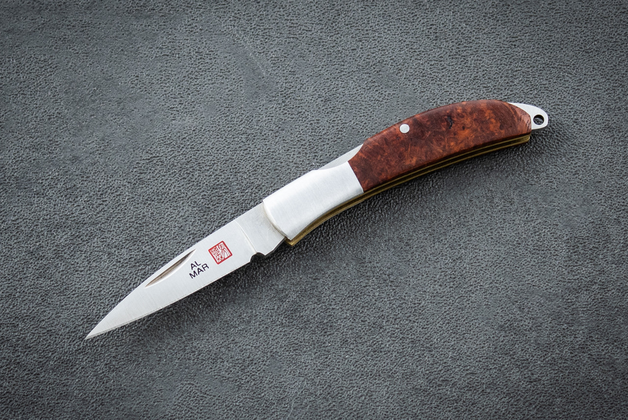 Al Mar Knives Osprey Classic Folding Gentlemen's Knife Satin Blade w/ English Briar Handle Serial #011 of 200 - 1001BR