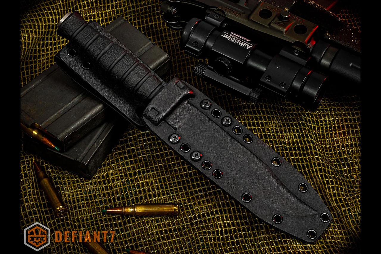 Defiant 7 Allen Elishewitz M320E Fixed Blade CPM 3V Black Blade w