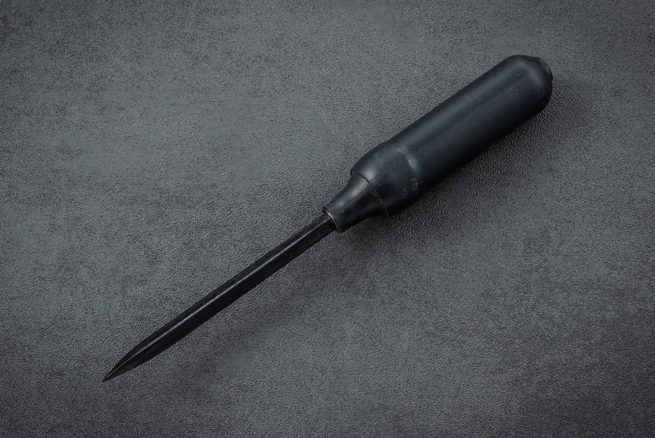 Fred Perrin Concept Custom 3.25" Cap Spike Fixed Blade w/ Black Rubber Sleeve Handle and Sheath 