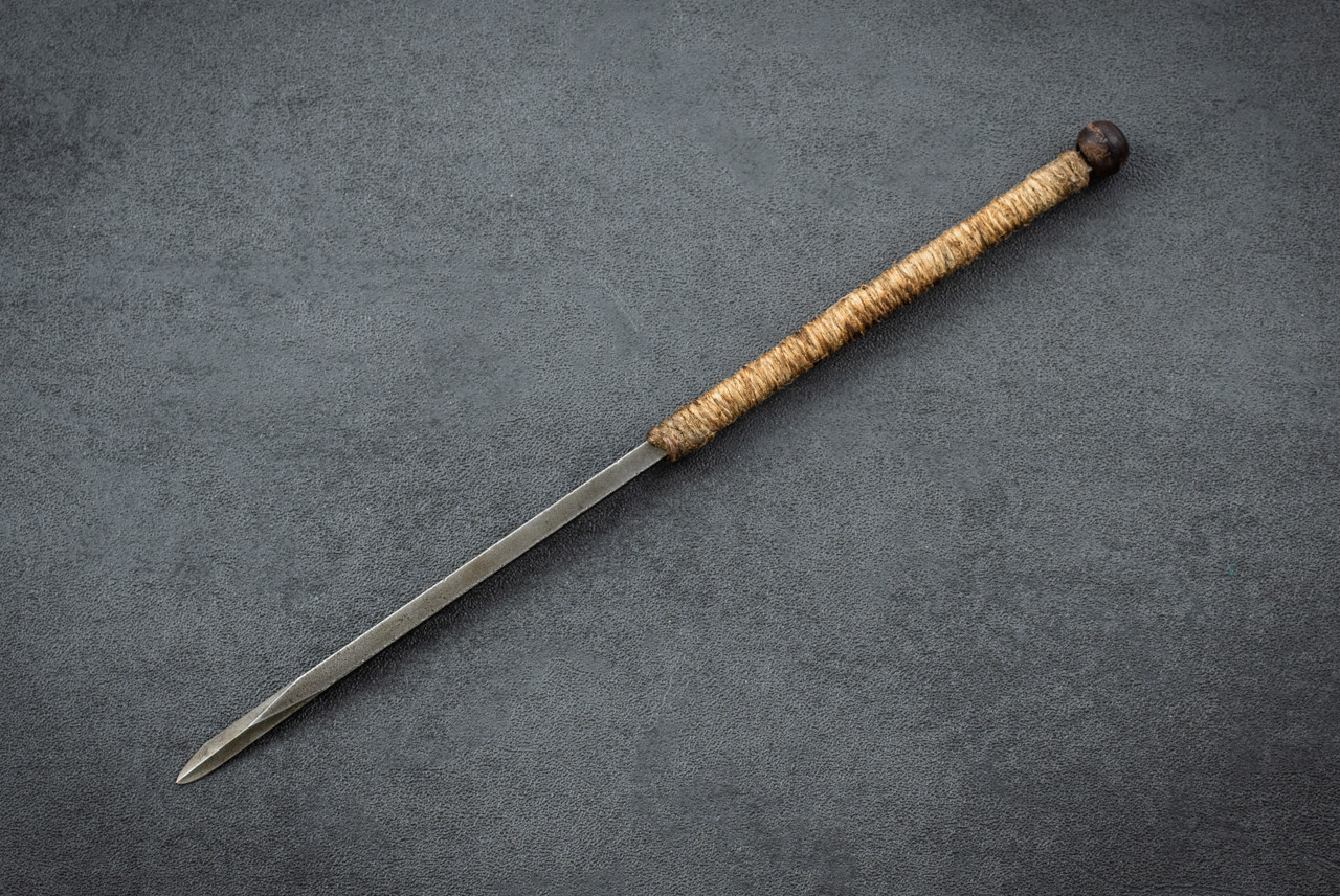 Fred Perrin Concept Custom 8.25" Hat Pin Spike Fixed Blade Hemp Cord Wrapped Handle and Sheath
