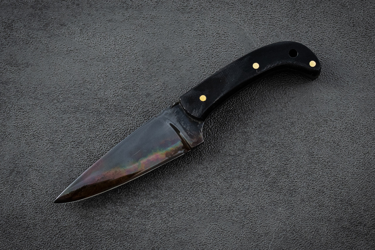 Fred Perrin Concept Pocket Stiletto Finger Fixed Blade Blue Gun