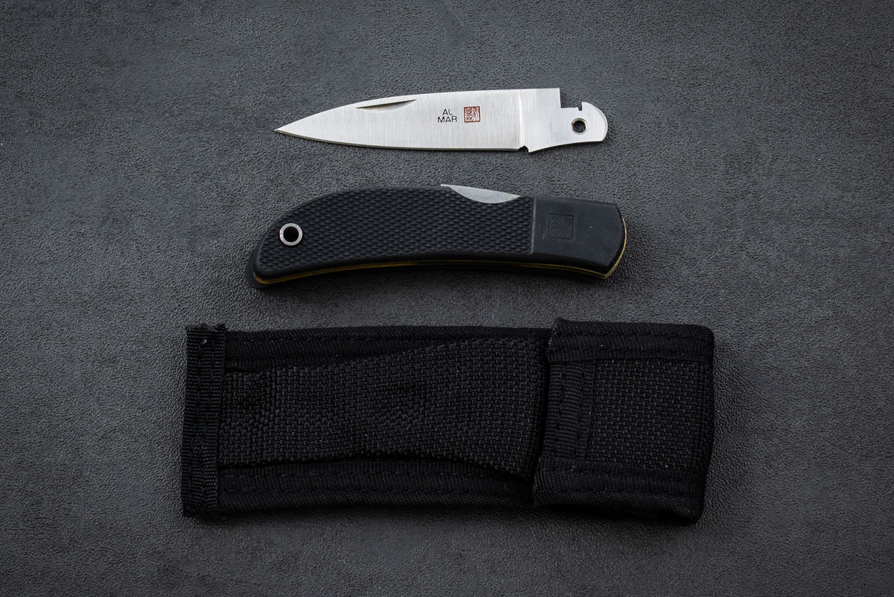 Al Mar Knives Hawk Kit Folding Knife Black Rubber Handle - 1002