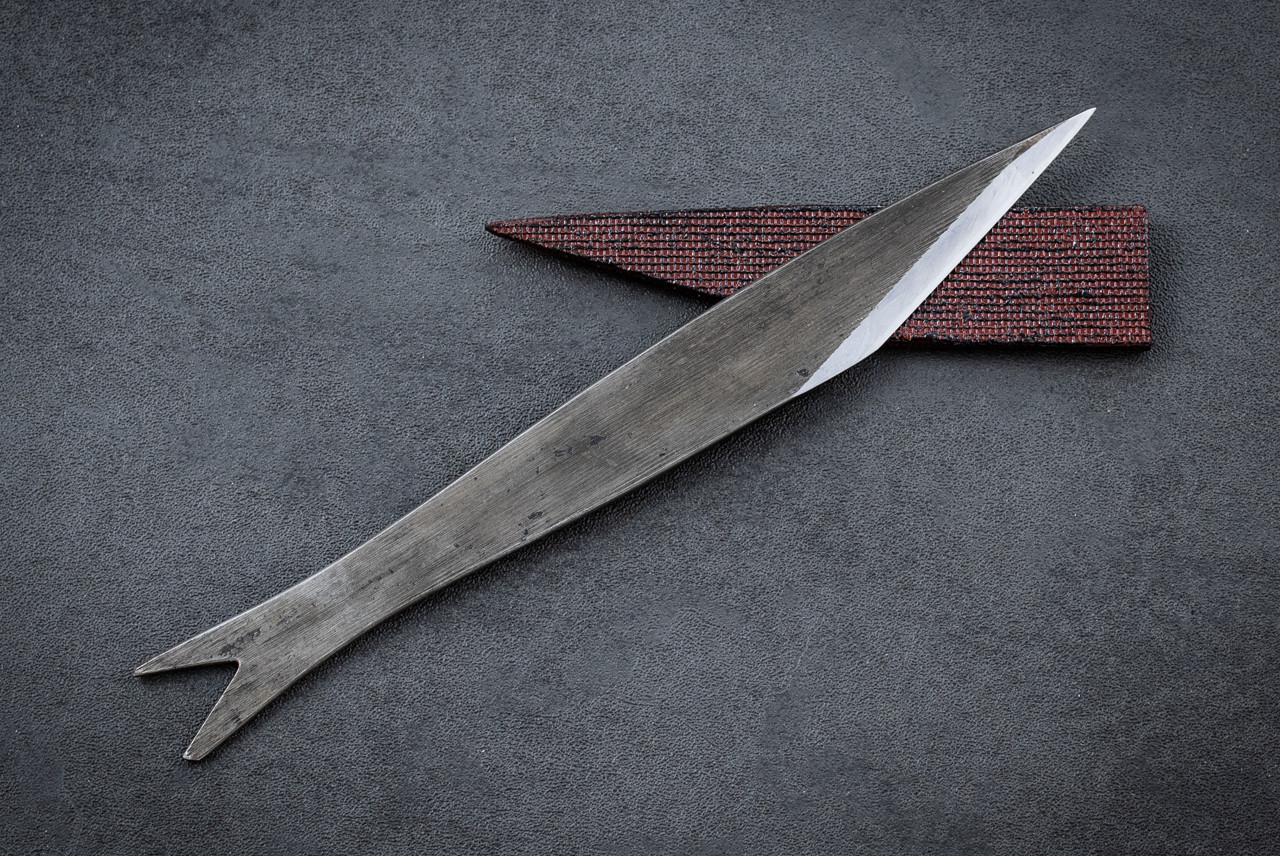 Yukio Nibe Custom Hand Forged Construction Kiridashi w/ Sheath
