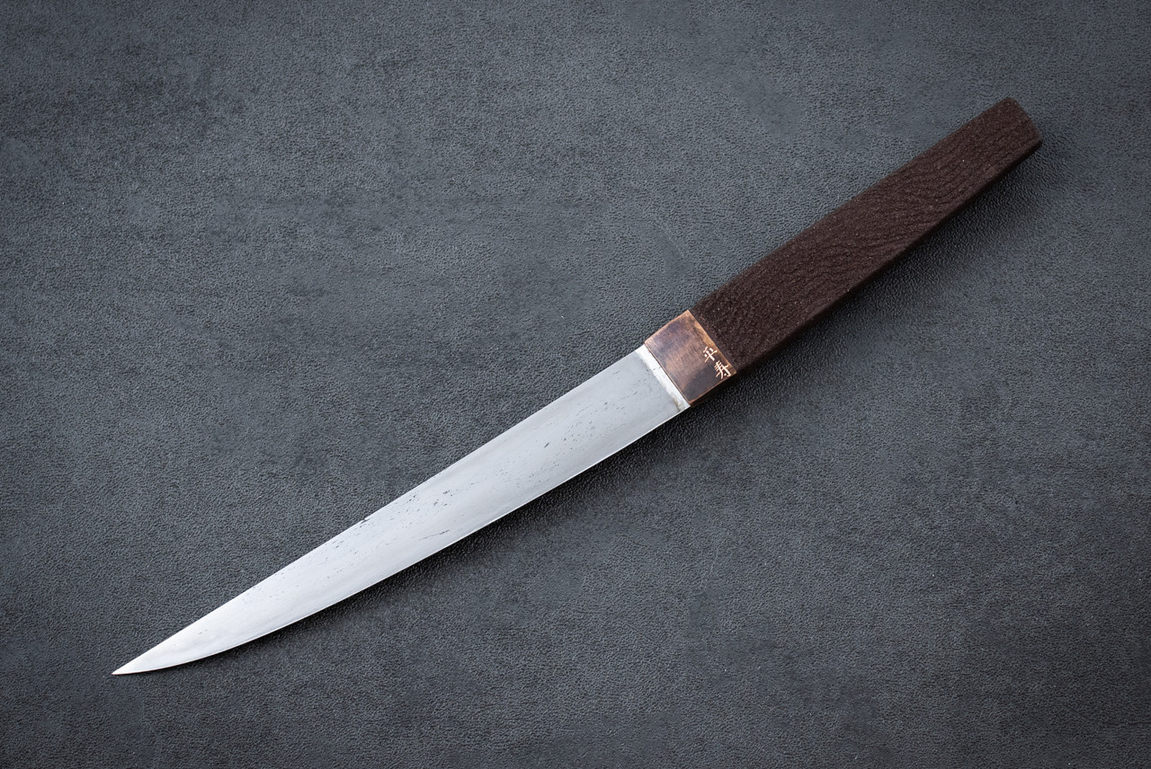 Yukio Nibe Custom Hand Forged Construction Aikuchi w/ Sheath