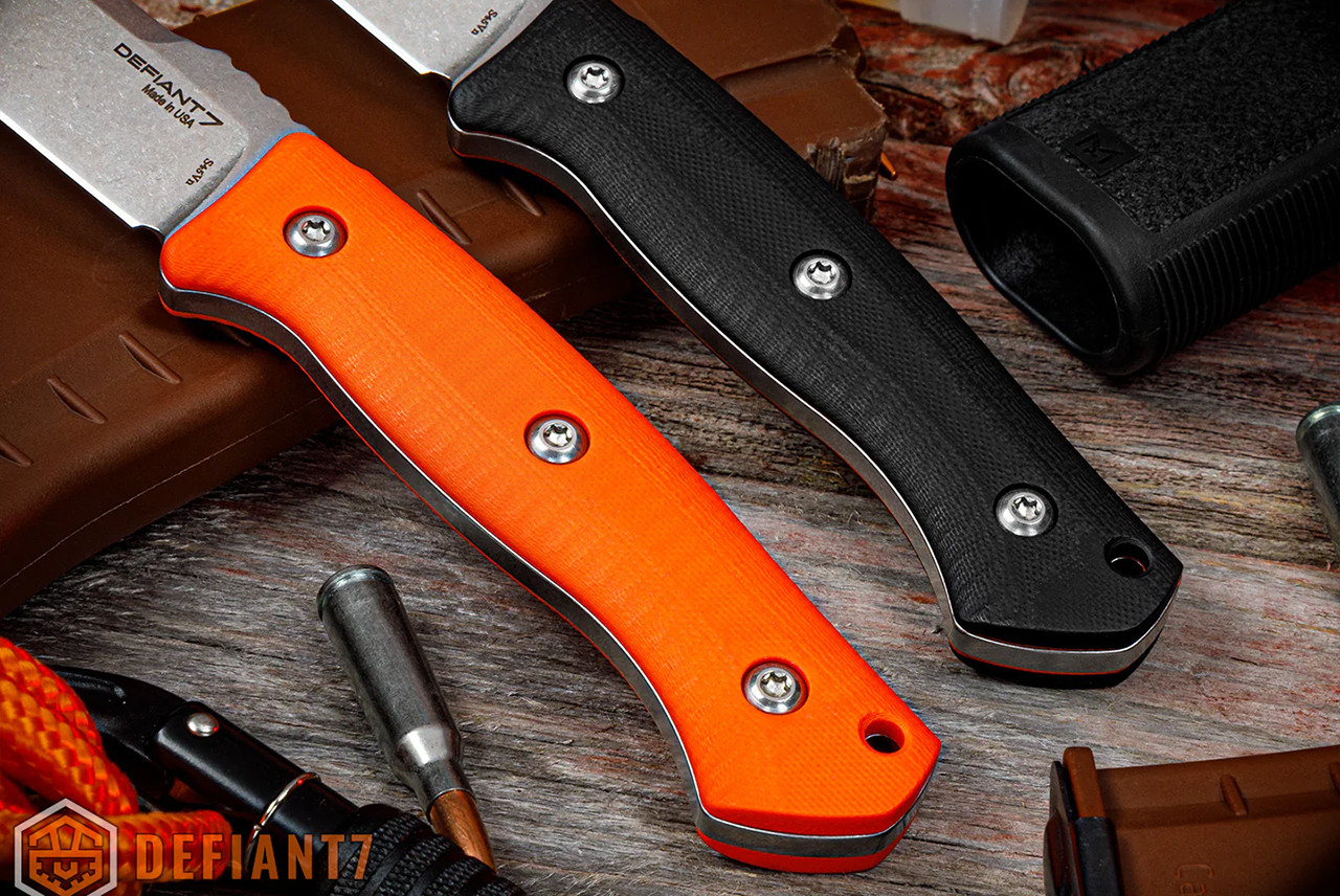Defiant 7 Allen Elishewitz BK Fixed Blade Knife Stonewashed Blade