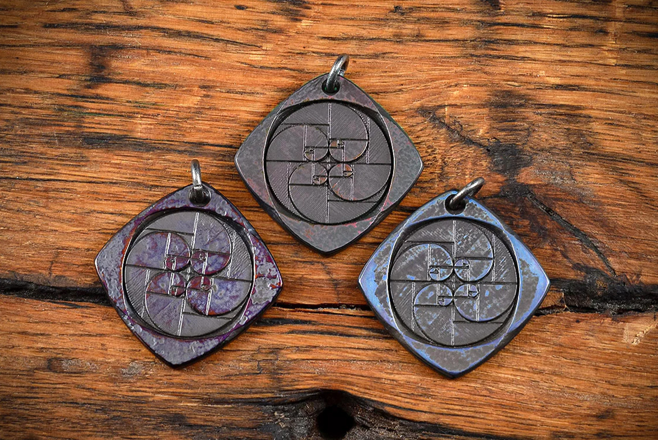  RMJ Tactical Fibonacci Spiral Titanium Pendant