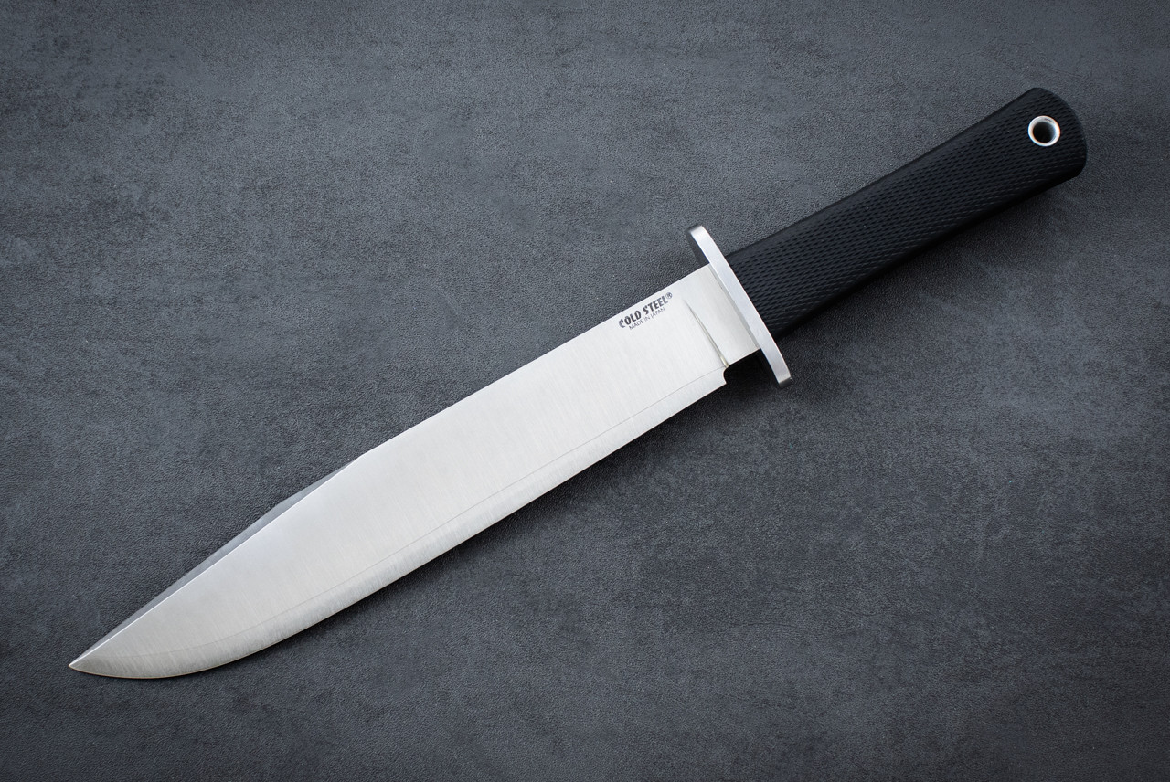 Cold Steel Trail Master Fixed Blade Knife VG-1 San Mai III Satin Blade w/ Black Kraton Handle and Sheath