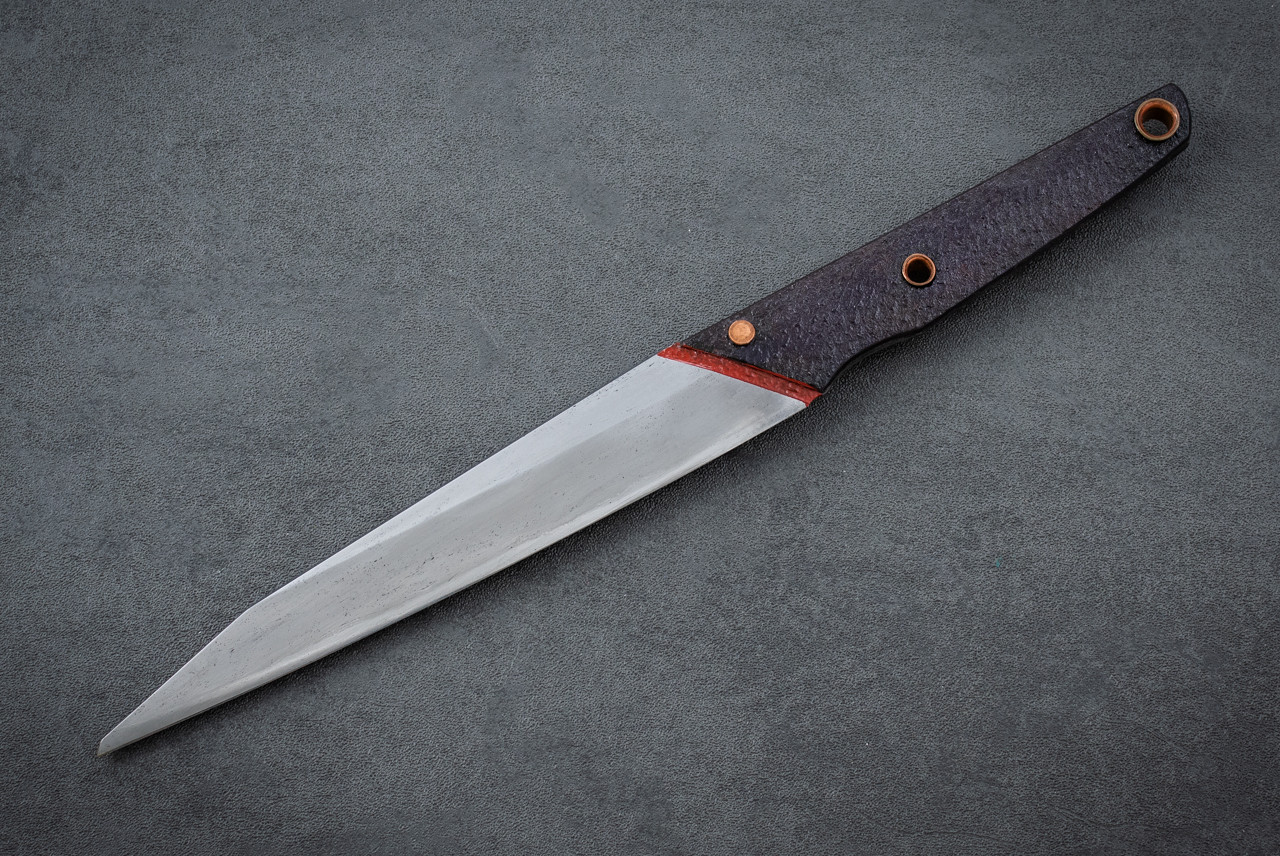 Yukio Nibe Custom Hand Forged Construction 10.80" Reverse Tanto w/ Sheath