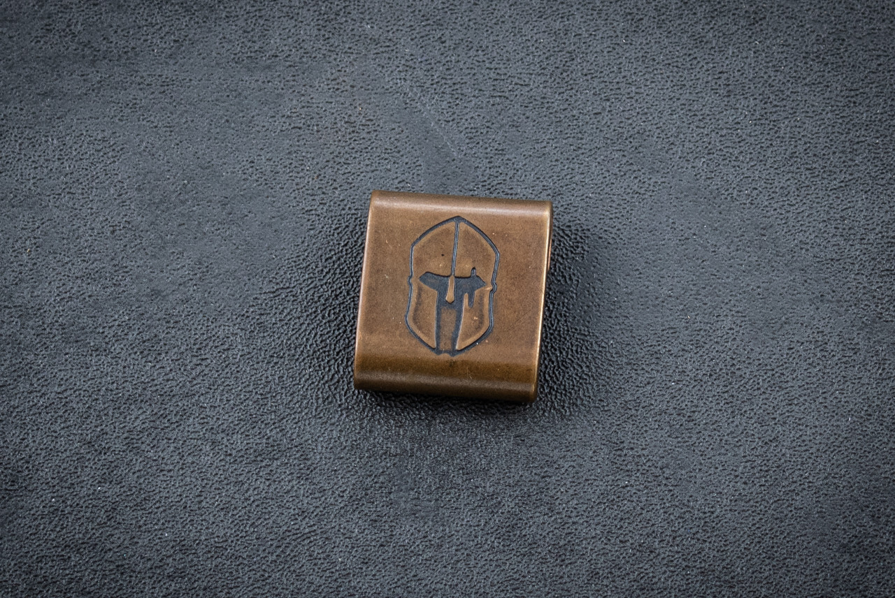Steel Flame Crusader Cross Molle Clip In Vintage Gunmetal Finish