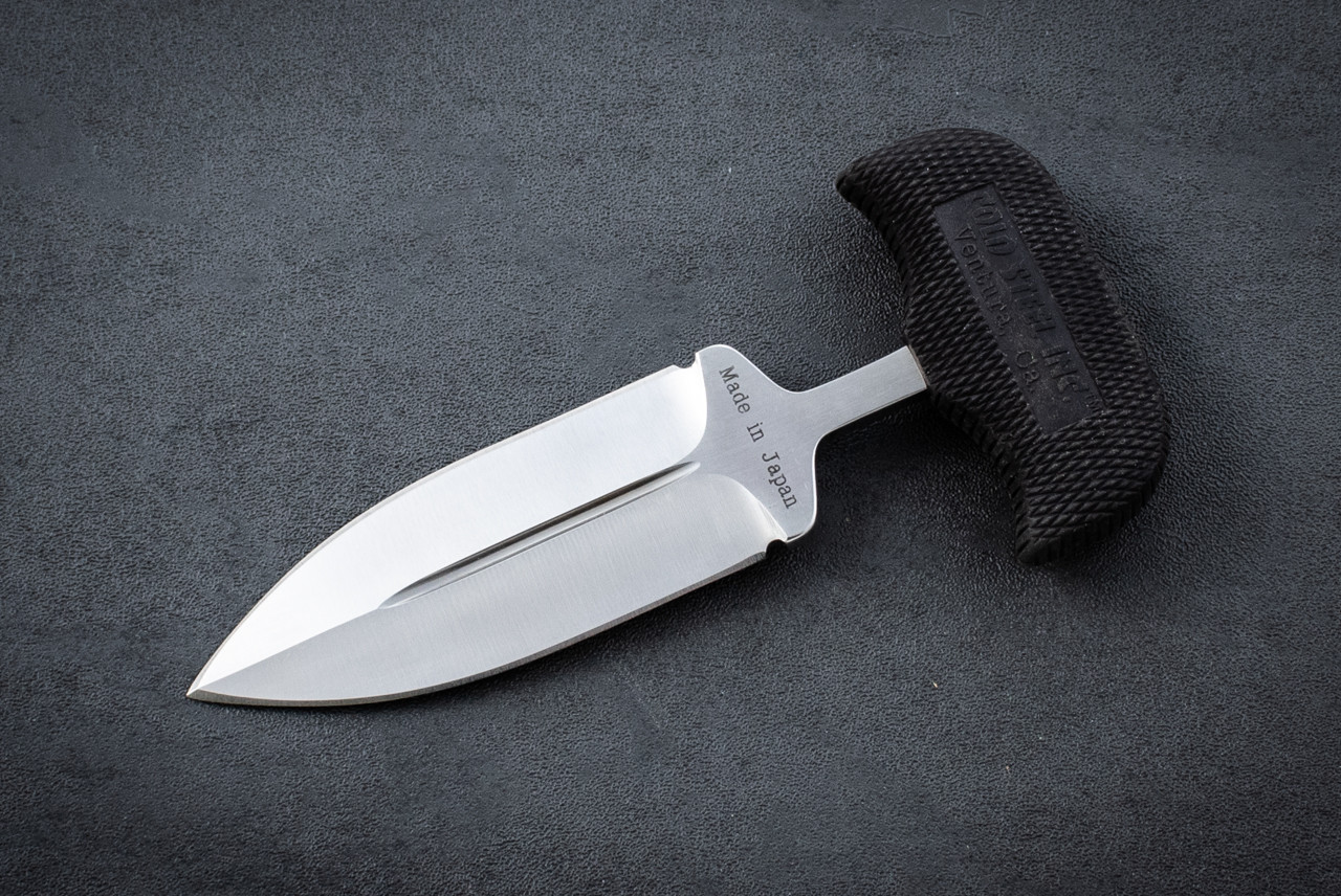 Cold Steel Terminator Push Dagger Knife Satin Blade w/ Black Kraton Handle and Leather Sheath