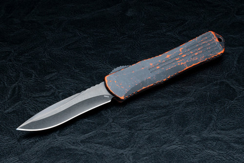 Heretic Knives Manticore-X Recurve OTF Automatic Knife DLC Black Blade w/ Breakthrough Orange Handle - H033-6A-BRKORG