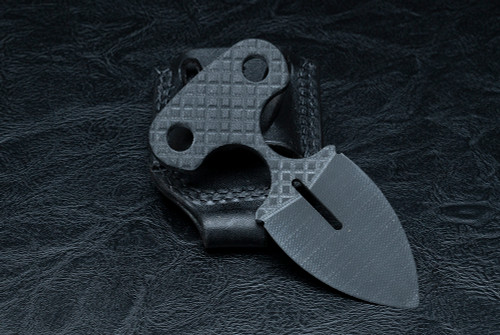 M3 Tactical Tech Ultra Concealment ONYX Puncher Black G-10 w/ Leather Sheath
