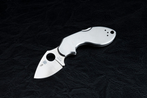 Spyderco Knives Lava #198 Lockback Pocket Knife Satin Blade w/ Stainless Steel Handles  - C110P 