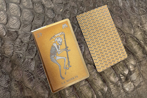 Mummert Knives La Rosa Muerte Ti Cutting Card - Gold