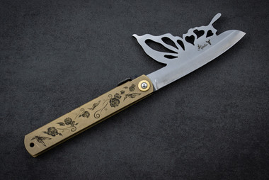 Higonokami knives Papilio Butterfly Friction Folder Blue Steel