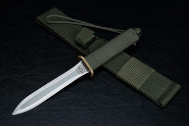 EK Knives PB-4 Fixed Blade Dagger Knife Satin Finish w/ Green Cord