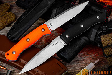 Defiant 7 Allen Elishewitz BK Fixed Blade Knife Stonewashed Blade