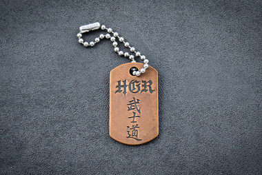 Steel Flame HGR Bushido Copper Dog Tag In Vintage Gunmetal Finish