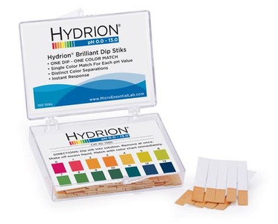 Hydrion Brilliant Dip Stik Plastic Strip 0-13