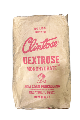 stock Dextrose Monohydrate Clinton ADM in manufacturer's 50lb Bag