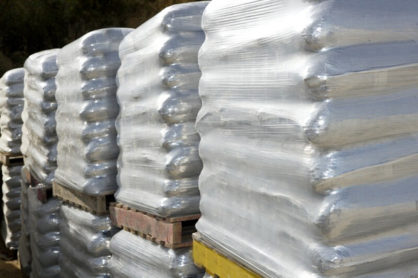Pallets of caustic soda