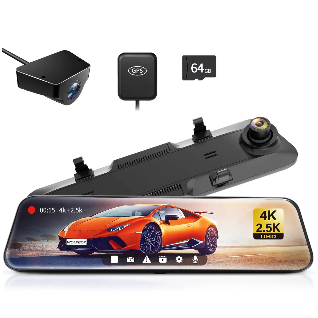Rearview Mirror Reddit Dashcams Wolfbox G900 4K Rear-View Mirror - Main Image