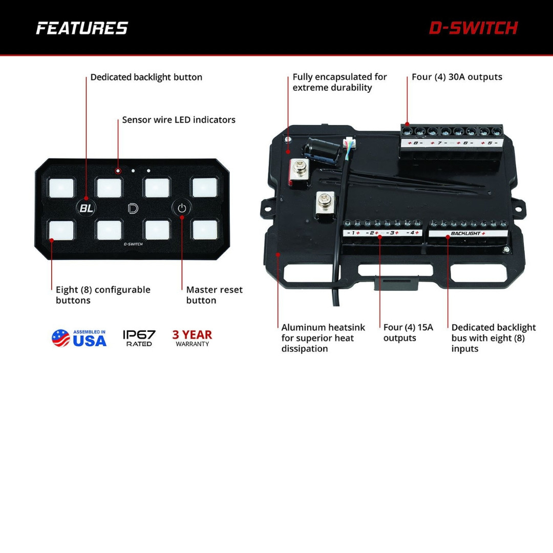 Diode Dynamics D-Switch for 4Runner: Bluetooth 8-Channel Control
