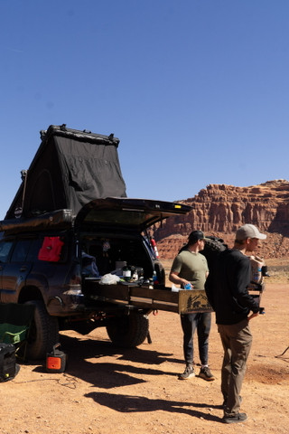 Toyota 4Runner camping in Valley of the Gods Utah desert landscape