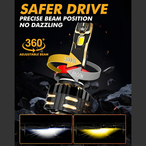 Improved nighttime visibility Auxbeam H11 LED low beam bulbs for safer driving