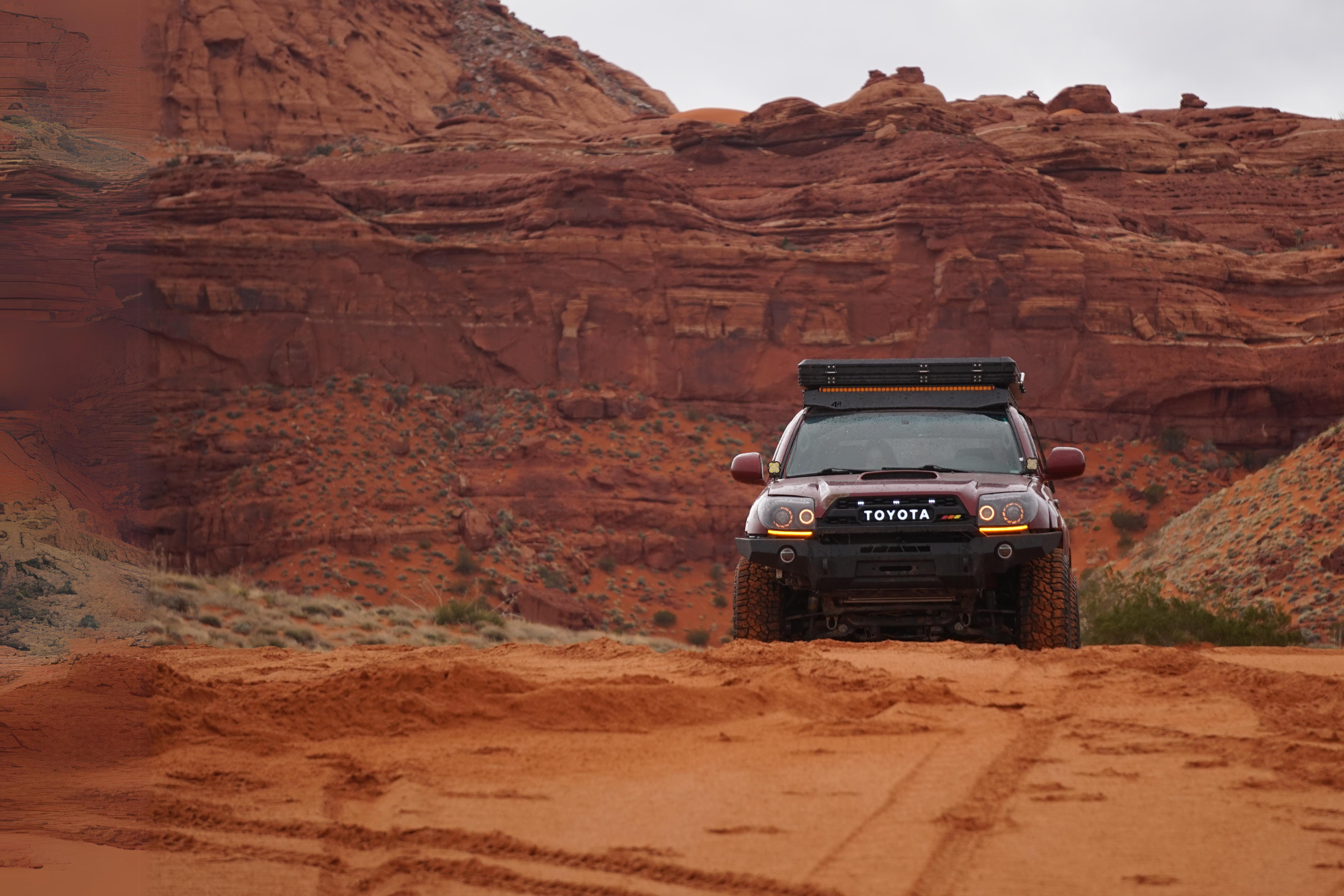 Heavily modified 4th gen Toyota 4Runner build from 4R Customs parked outdoors