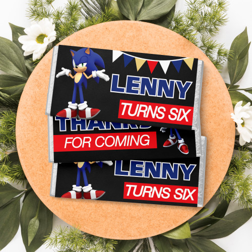 PERSONALISED BY US | Sonic | Chalkboard | Birthday | Chocolate Wrappers | Design 20590