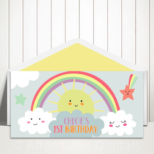 PERSONALISED BY US & EMAILED Rainbow DL Greeting Card Design 20605