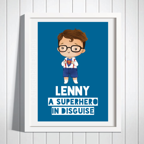 PERSONALISED BY US A Superhero In Disguise Superman Personalised Blue Print Design 21005