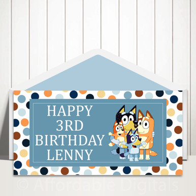 Bluey Personalised DL Birthday Card Design 20504 - Affordable Digitals + Yays and Hoorays Party ...