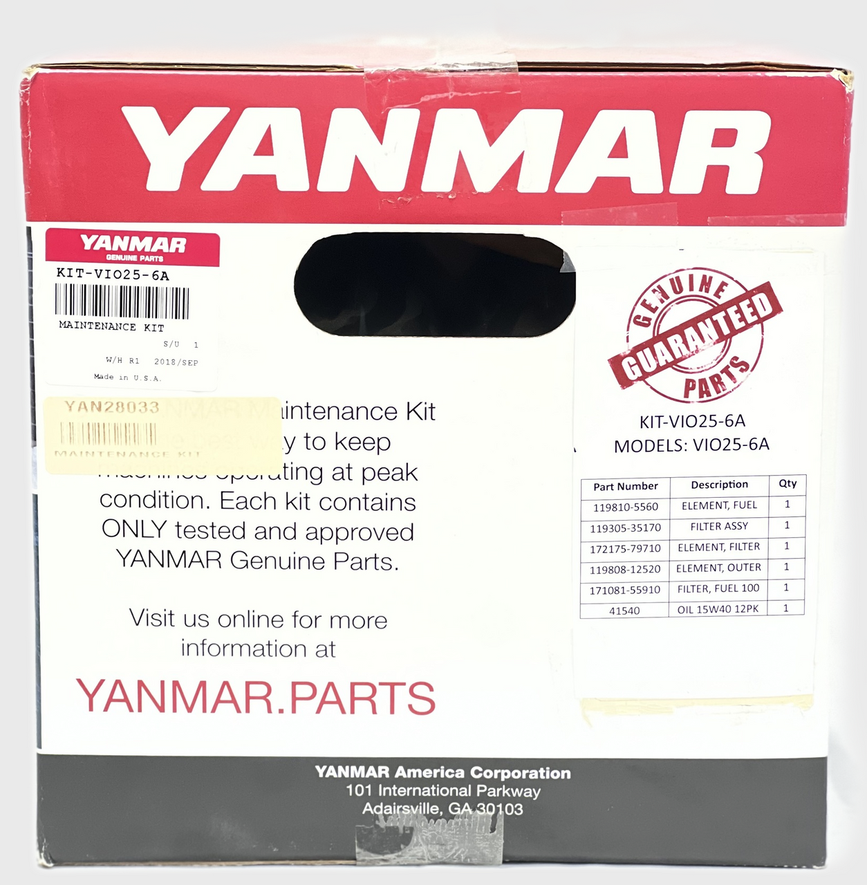 Yanmar Maintenance Kit KIT-VIO25-6A