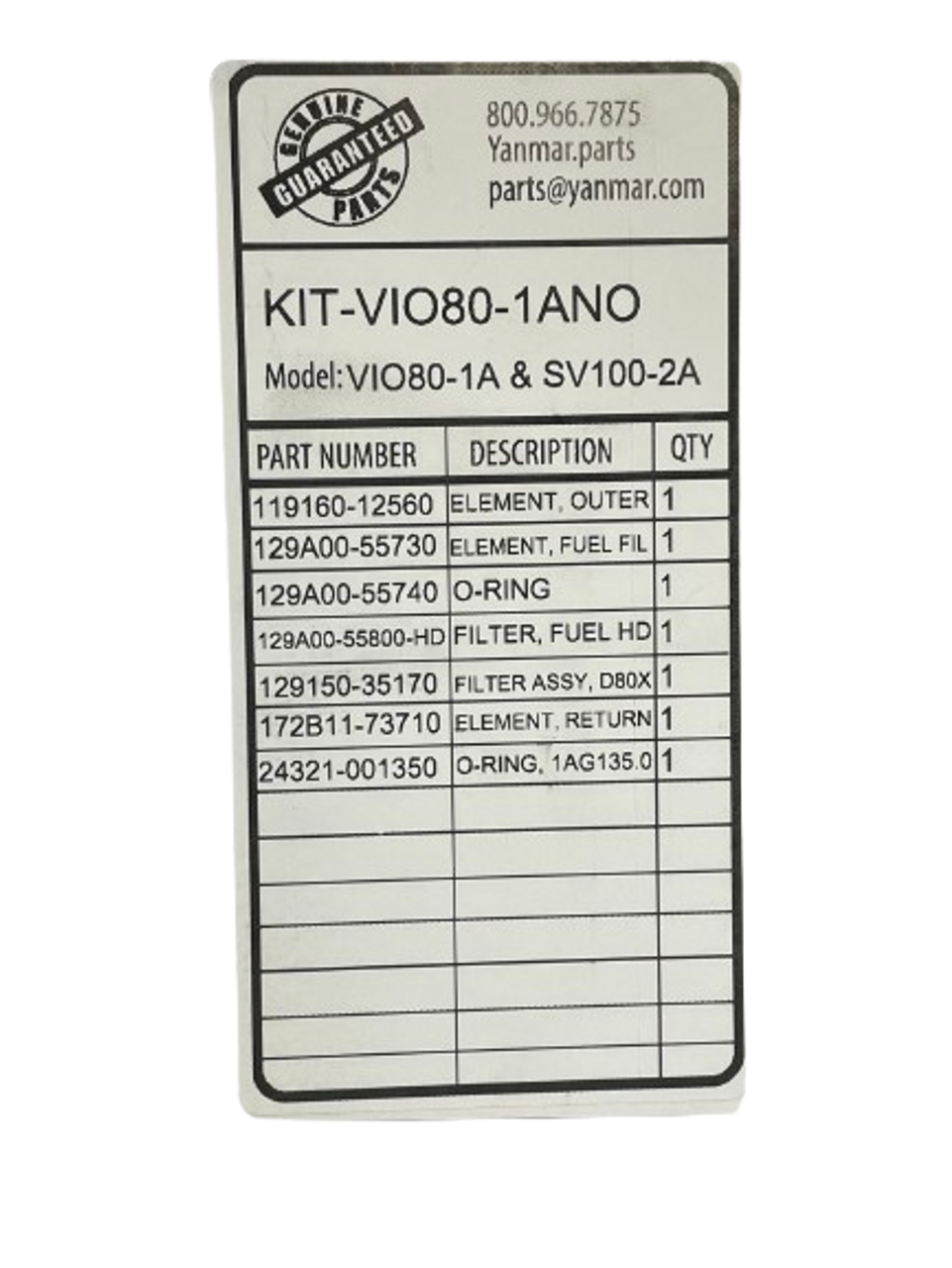 Maintenance Kit KIT-VIO80-1ANO (YAN28046)