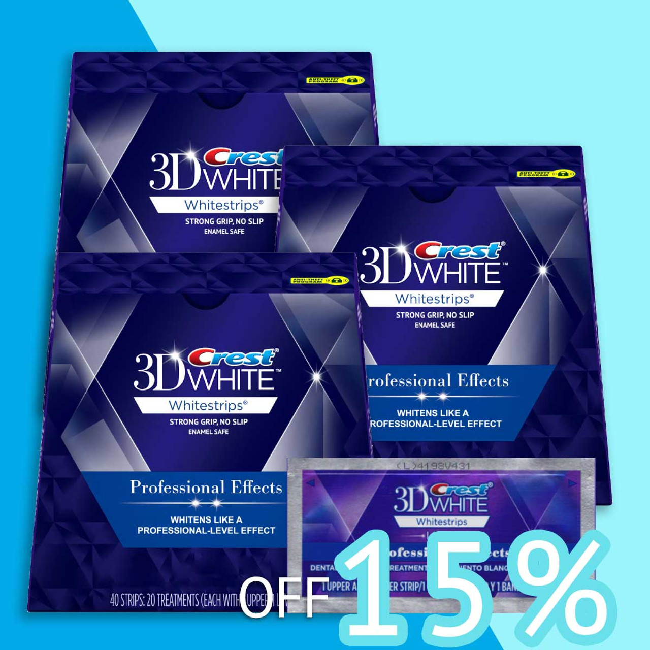 [3 PACKS] Crest 3D Whitestrips Professional Effects Bundle (Not In The  Sealed Box)