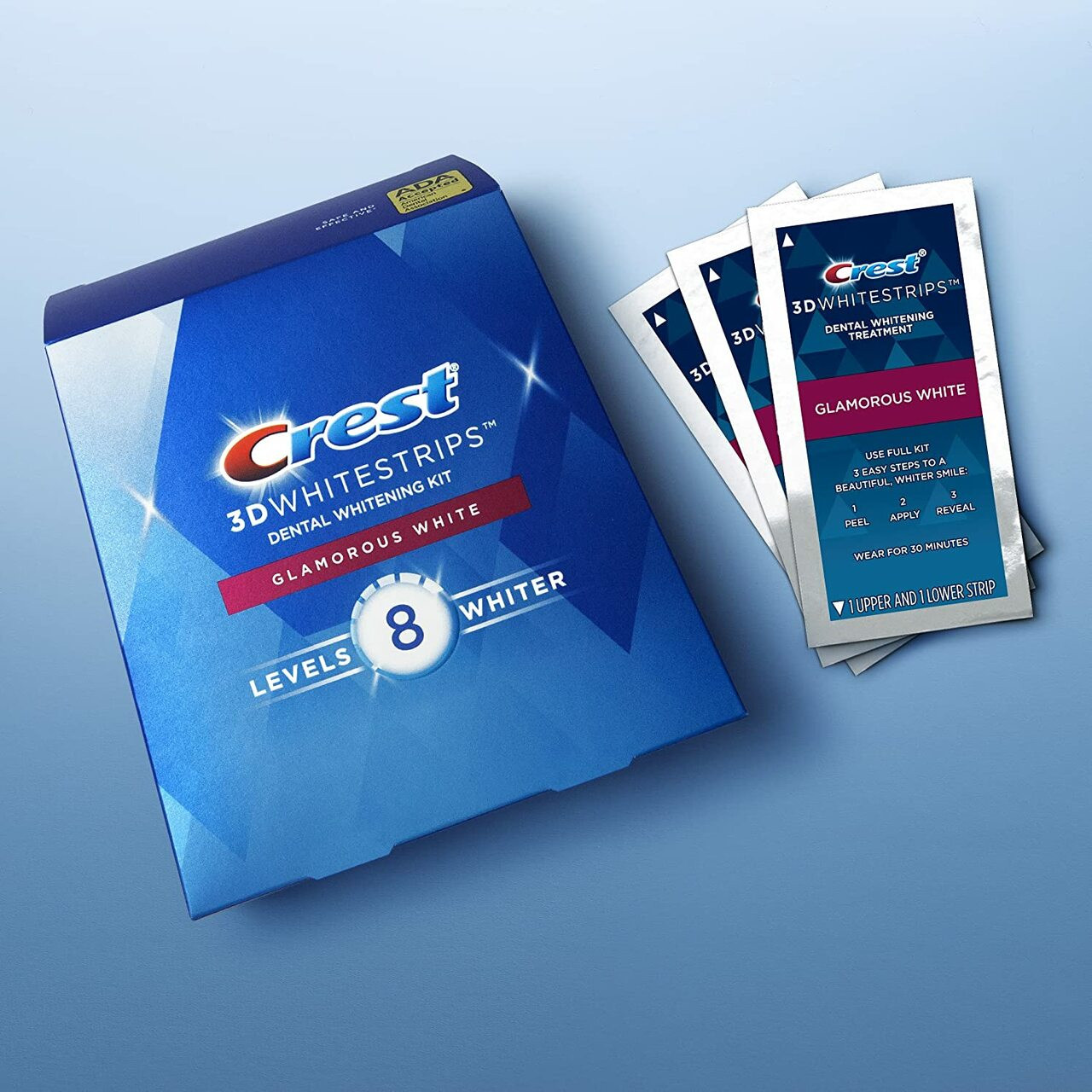 [TWIN] Crest 3D Whitestrips Glamorous White + LED Bundle (Not In Sealed Box)