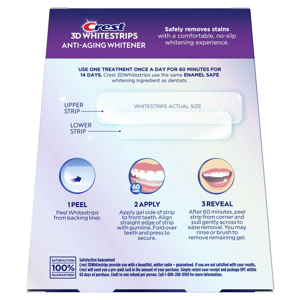 Crest 3D Whitestrips Anti-Aging Whitener (Express Rayonnante) - 18 Niveaux Plus Blancs