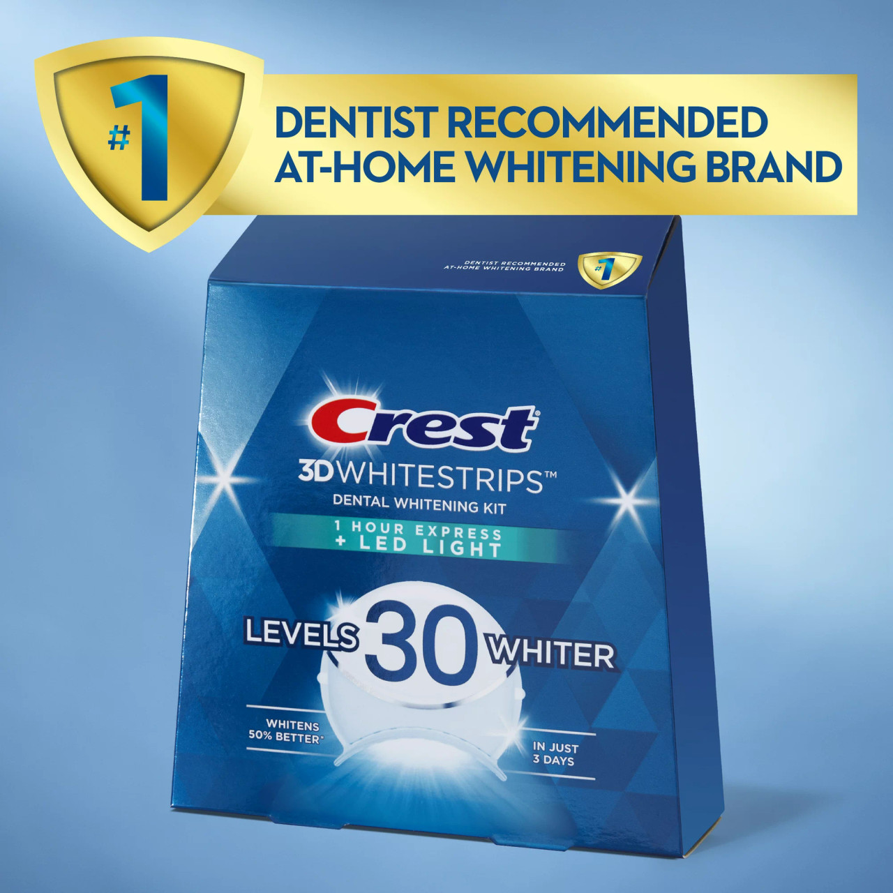 Crest 3D Whitestrips 1 Hour Express + LED | Shiny Whitening