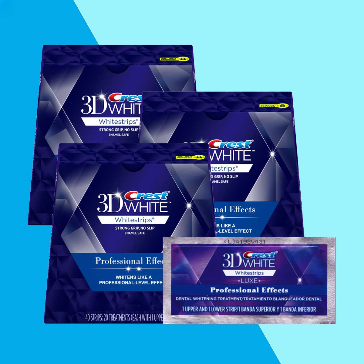 [3 Packungen] Crest 3D Whitestrips Professionelle Effekte Bundle (nicht in der versiegelten Box)