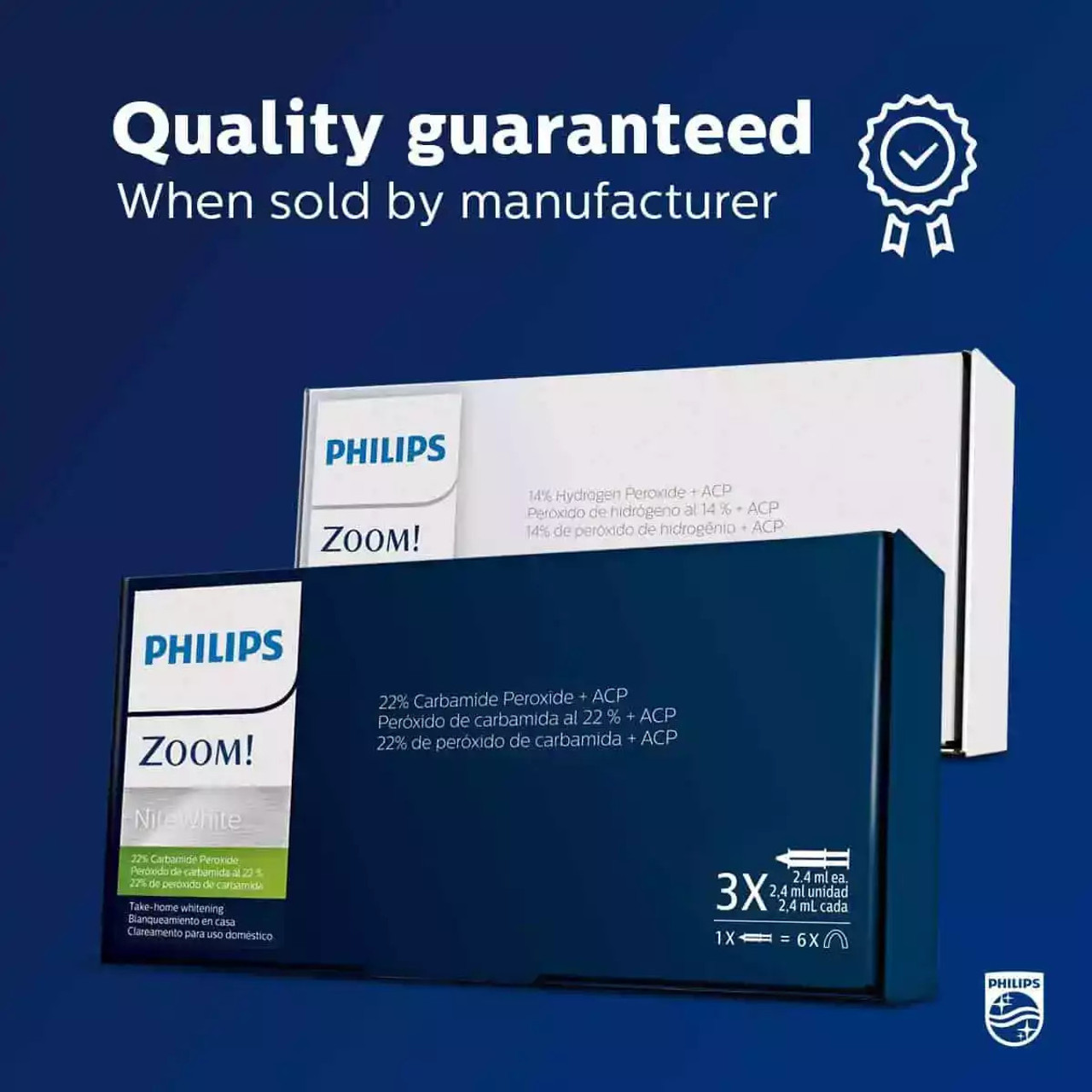 Philips Zoom Nite White 10% CP Teeth Whitening Gel Take Home Treatment (Carbamide Peroxide + ACP)