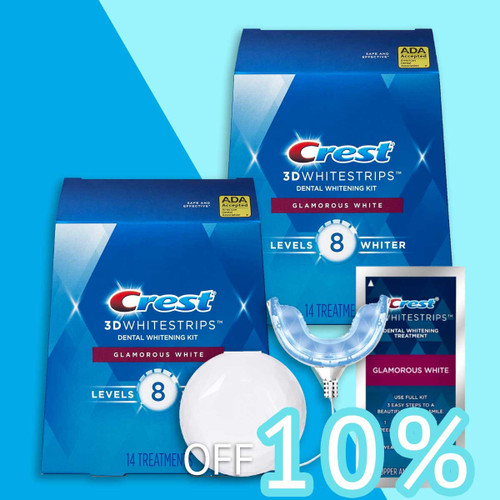 [TWIN PACK] Crest 3D White Whitestrips Glamorous White Teeth Whitening Treatments With LED Light Bundle (Not In Sealed Box)