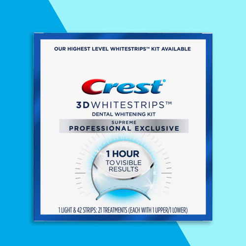 Crest 3D White Whitestrips Supreme Professional Exclusive Teeth Whitening Kit with LED Accelerator Light