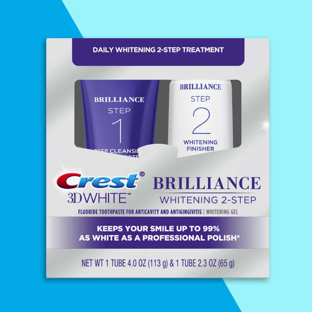Crest 3D White Brilliance 2 Step Premium Toothpaste and Whitening Gel System